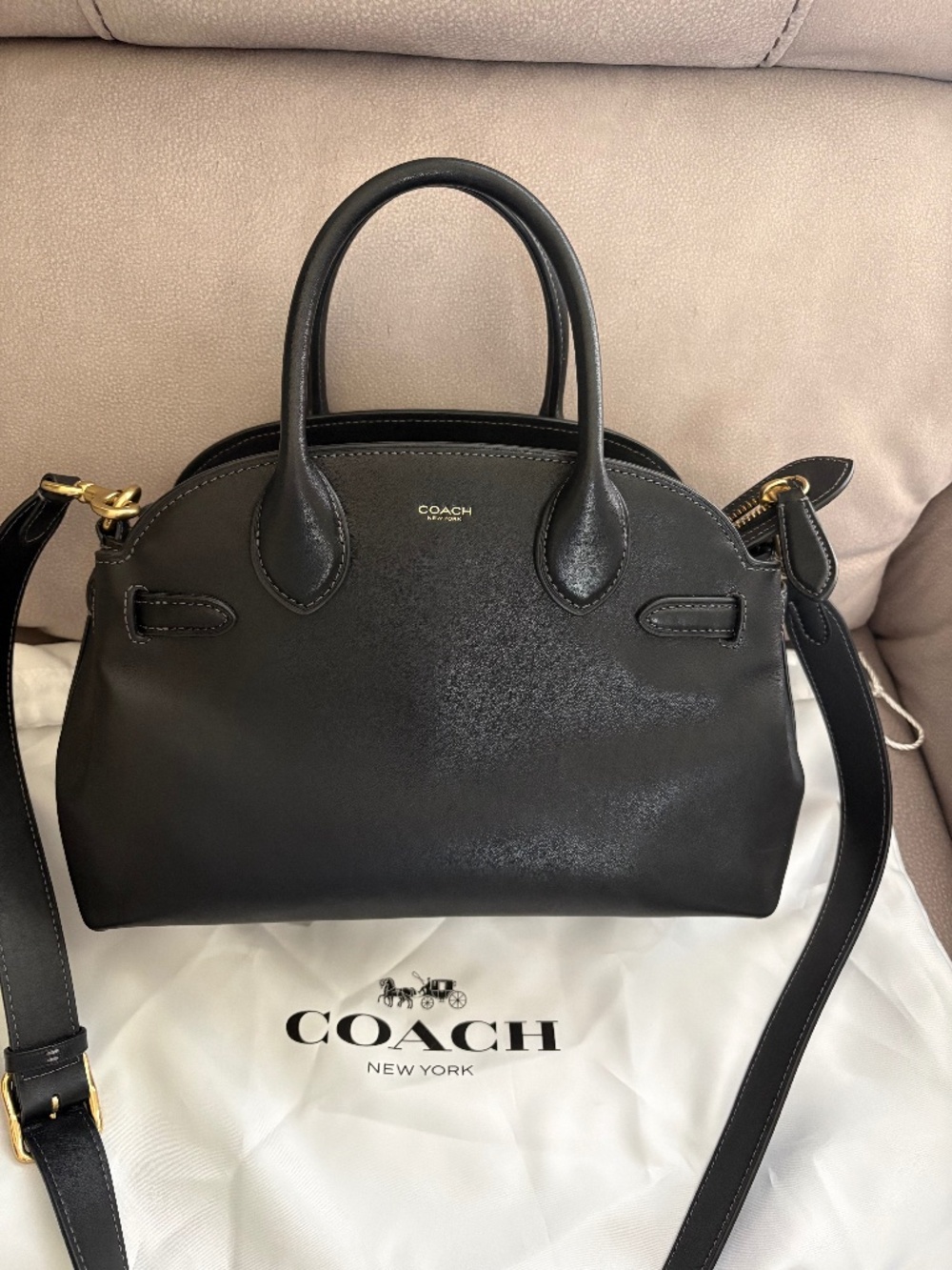 Coach Soft Empire Carryall Bag 28, Black